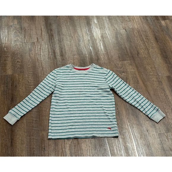 Tommy Bahama Kids Boy's Green & Gray Striped Shirt Size 10/12 - Picture 1 of 8